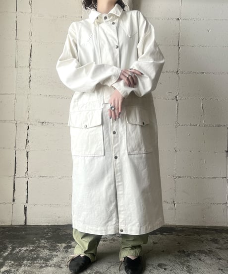 White Denim Duster Coat WH