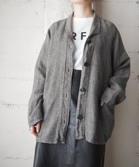 FLAX Side Belted Linen Jacket GR