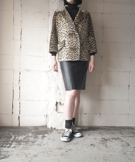 1950-60's Vintage Woolf Brothers Leopard Fake Fur Jacket BEBK