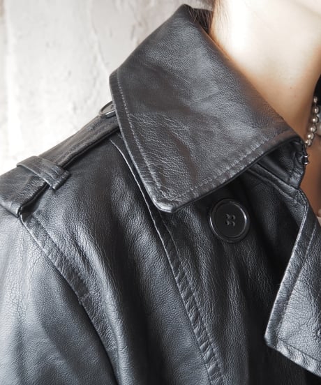 Leather Trench Coat BK
