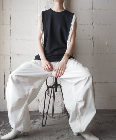 【Orfeo REMAKE】fringesweat vest BK