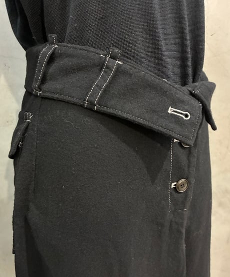 Y's Deformation Wool Skirt BK