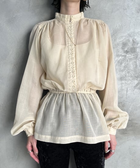Many Button Gather Design Blouse IV
