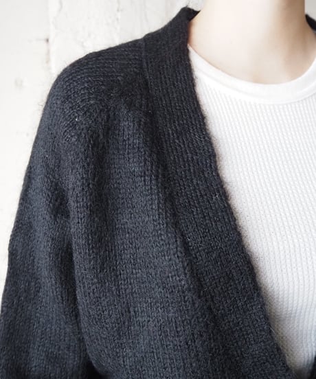Big Button Mohair Knit Cardigan BK