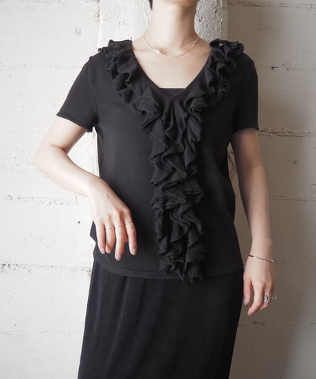 LAUREN Ralph Lauren Ruffle Collar Knit BK