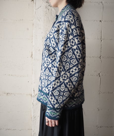 L.L.Bean Nordic Knit Cardigan WHBL