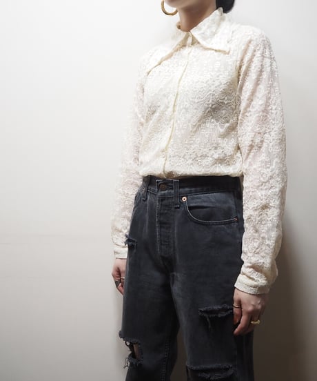 Wide Collar Lace Blouse IV