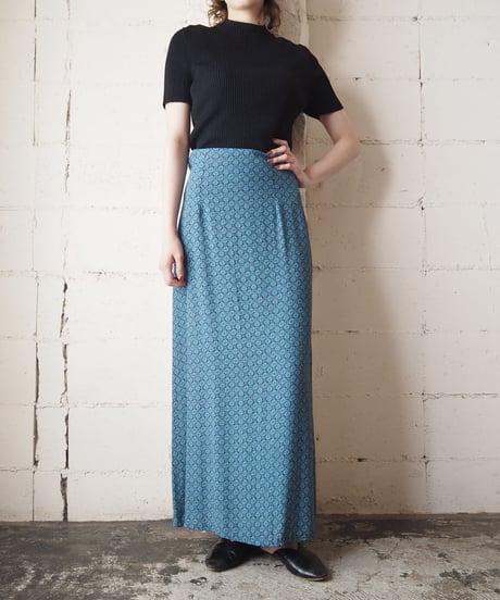 Cell Pattern Long Tight Skirt  GNGR