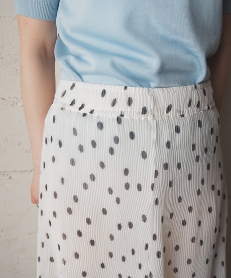 GANNI Sheer Pleated Dot Skirt WHBK