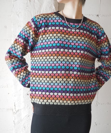 Colorfull Dot Knit BK