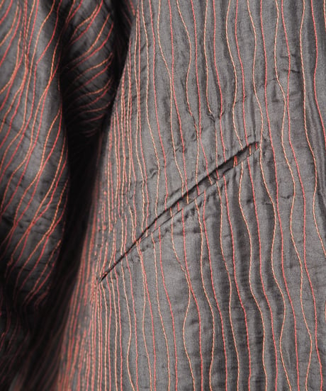 Wave Quilted Wide Silhouette Jacket BK