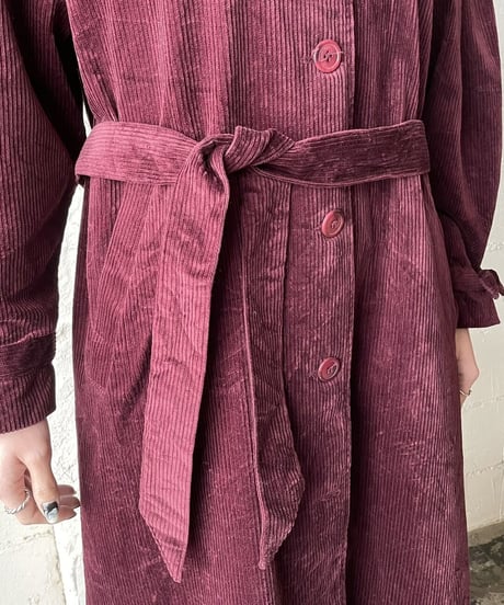 Frill Collar Corduroy Coat PUR