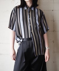 GOOUCH Stripe Short Sleeve Shirt BK LBL IV