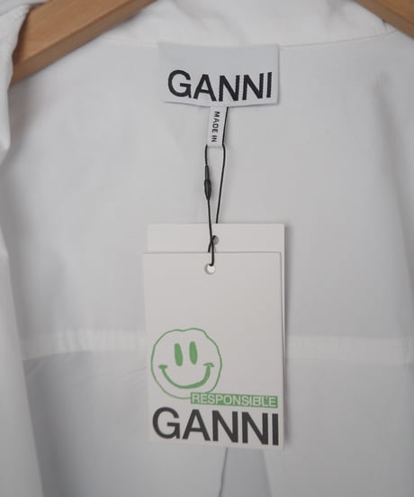 GANNI Volume Sleeve Blouse WH