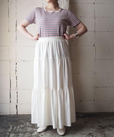 Squareneck Border Rib Knit WHRE