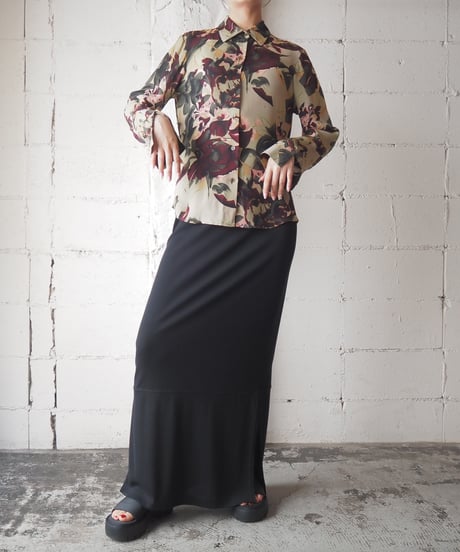 Botanical Pattern Sheer Shirt BEKABUR