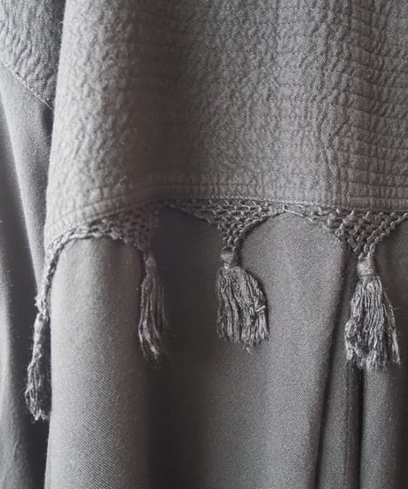 Back Fringe Square Collar Jacket BK