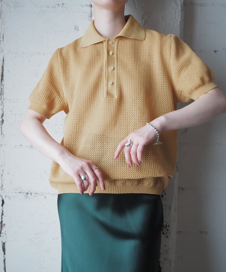 1970's Mesh Knit Polo YE