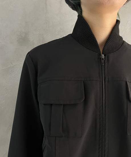 Double Pocket Zipup Jacket BK