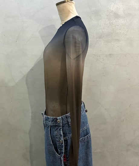 anko Gradation Sheer Top BL GR