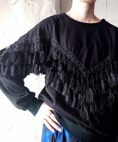 Fringe Design Pullover  BK