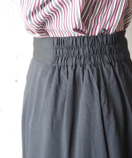Front Button Flare Skirt BK