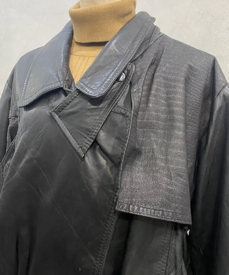 Front Design Leather Jacket BK