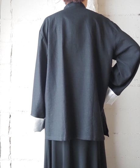 Dragon Embroidery Satin Cuff China Shirt BK