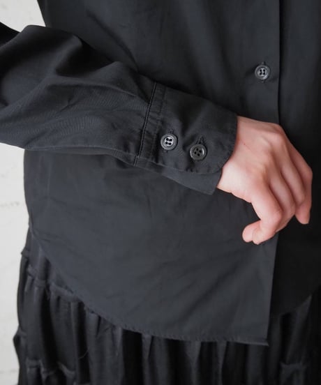 agnès b. Bicolor Shirt BK WH