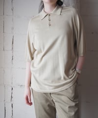 Short Sleeve Silk Polo Knit BE