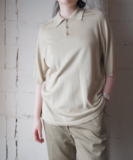 Short Sleeve Silk Polo Knit BE