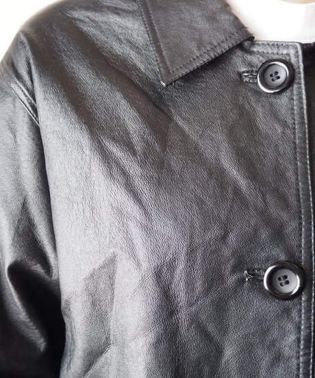 Leather Coverall Jacket  BK