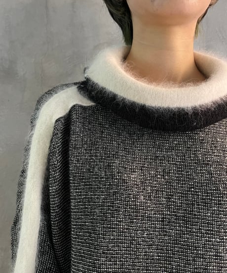 Angola Mix Dolman Design Knit BKWH
