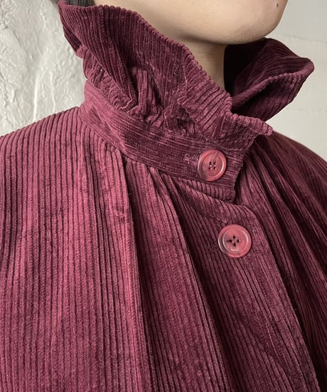 Frill Collar Corduroy Coat PUR