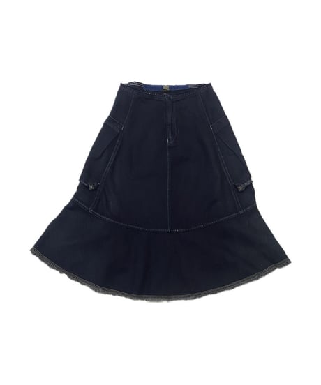 MARITHE FRANCOIS GIRBAUD Side Pockets Design Denim Skirt DNV