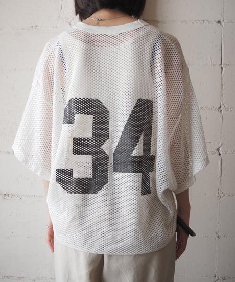 1980's Russell "34" Mesh Tee WH