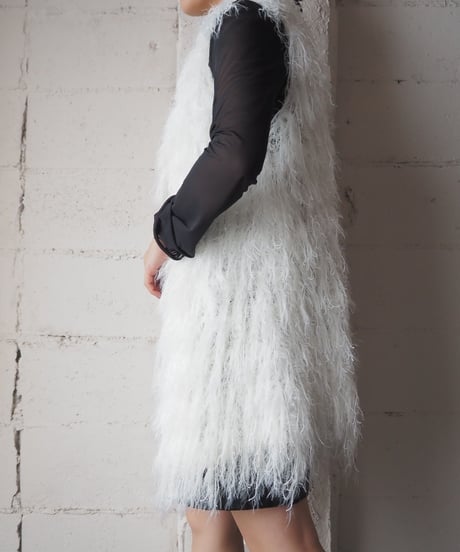 Long Shaggy Knit Vest WH