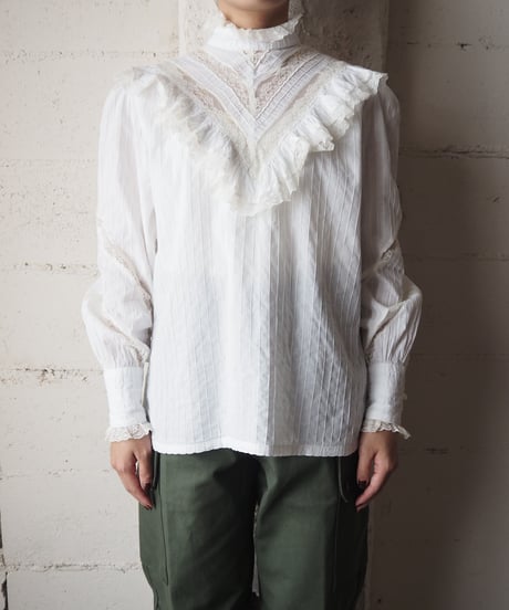 Stand Collar Lace  Design  Blouse  WHIV