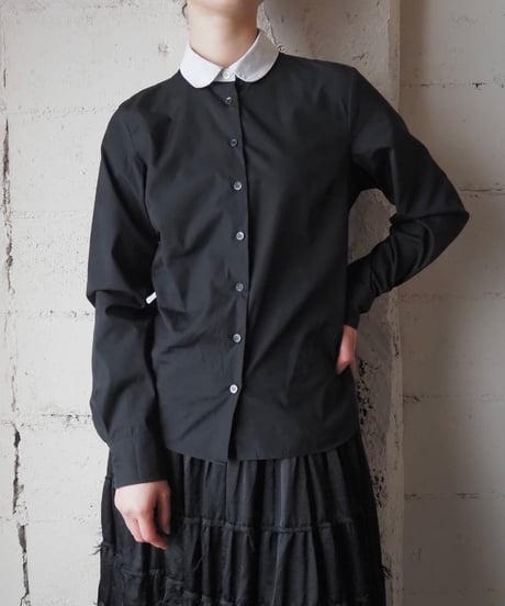 agnès b. Bicolor Shirt BK WH