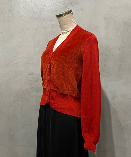 Velour Switching Knit Cardigan RE