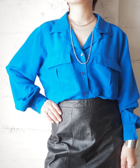 Open Collar Silk Shirt BL