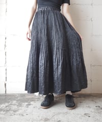 Washer Satin Pleated Skirt BK