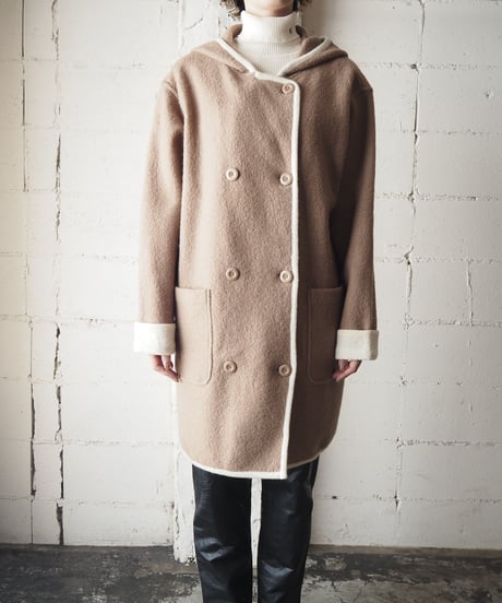 Bicolor Wool Coat BEIV