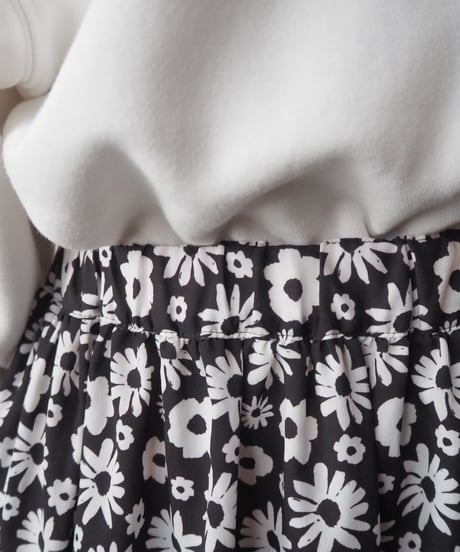 COMME des GARCONS Flower Pattern East Skirt BK.WH