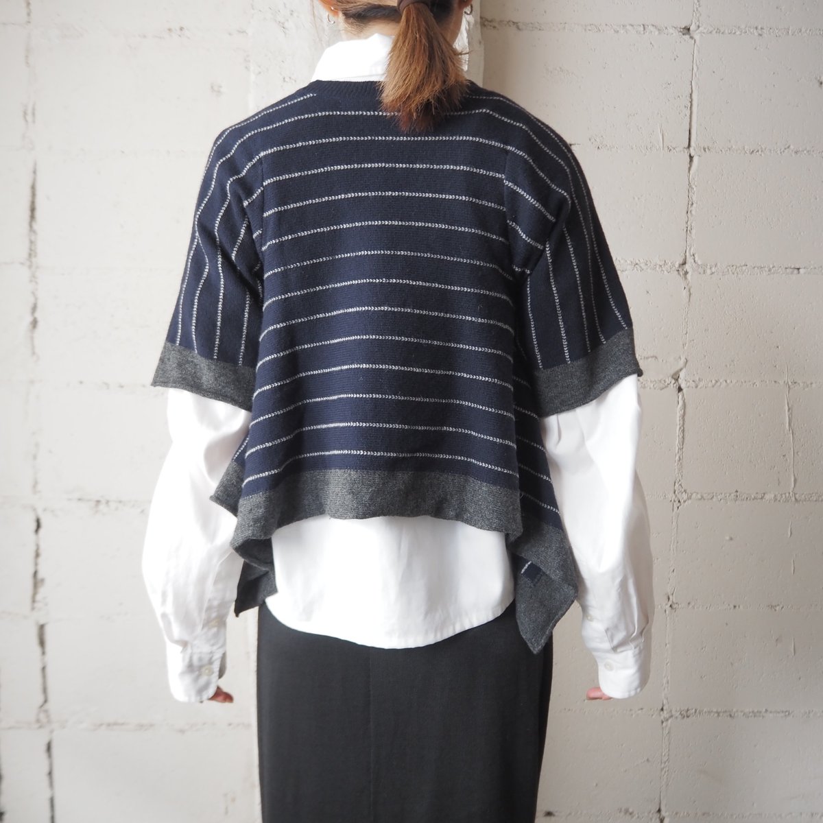 COMME des GARÇONS Stripe Square Hem Knit NVGR |