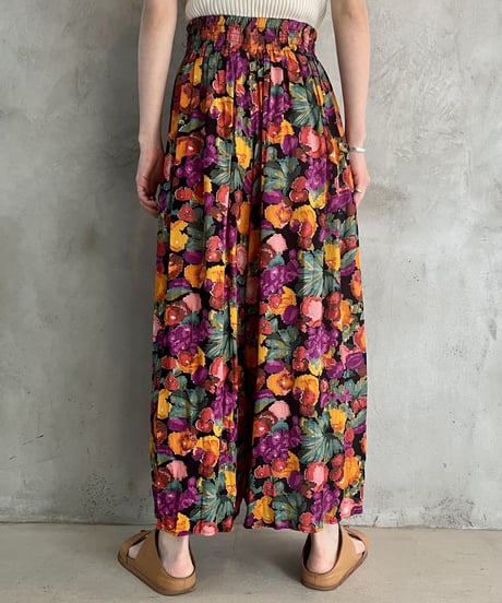 Fruit Pattern Easy Gaucho Pants BKOR