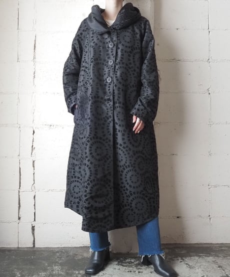Volume Collar Design Coat BK