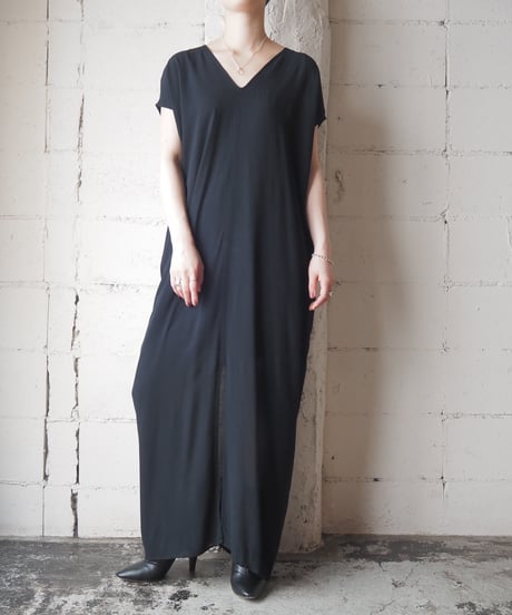 HELMUT LANG V Neck French Sleeve Dress BK