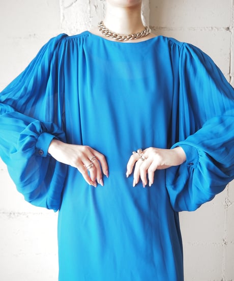 1970's Pleated Sleeve Dress BL