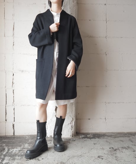 1960-70's DORCE Collarless Knit Jacket BK